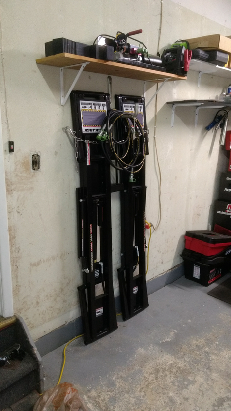 With a bit of planning, your QuickJack can take up very little space in your garage.